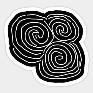 Celtic Spiral Irish White Line Drawing Sticker